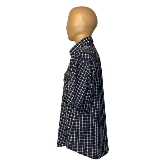 Vtg Holt Men's Western Shirt Blue Plaid with Pearl Snaps Line Dance Rodeo Large - Picture 3 of 6